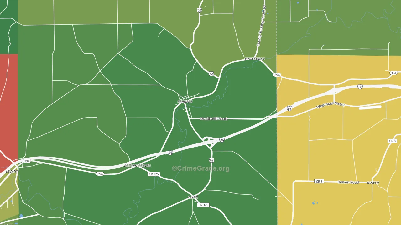 Kennedy, NY Map of Drug-Related Crime Rates