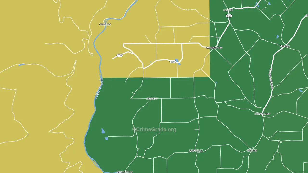Kennedy, PA Map of Drug-Related Crime Rates