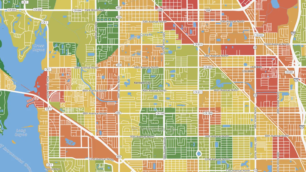 Kenneth City, FL Map of Drug-Related Crime Rates
