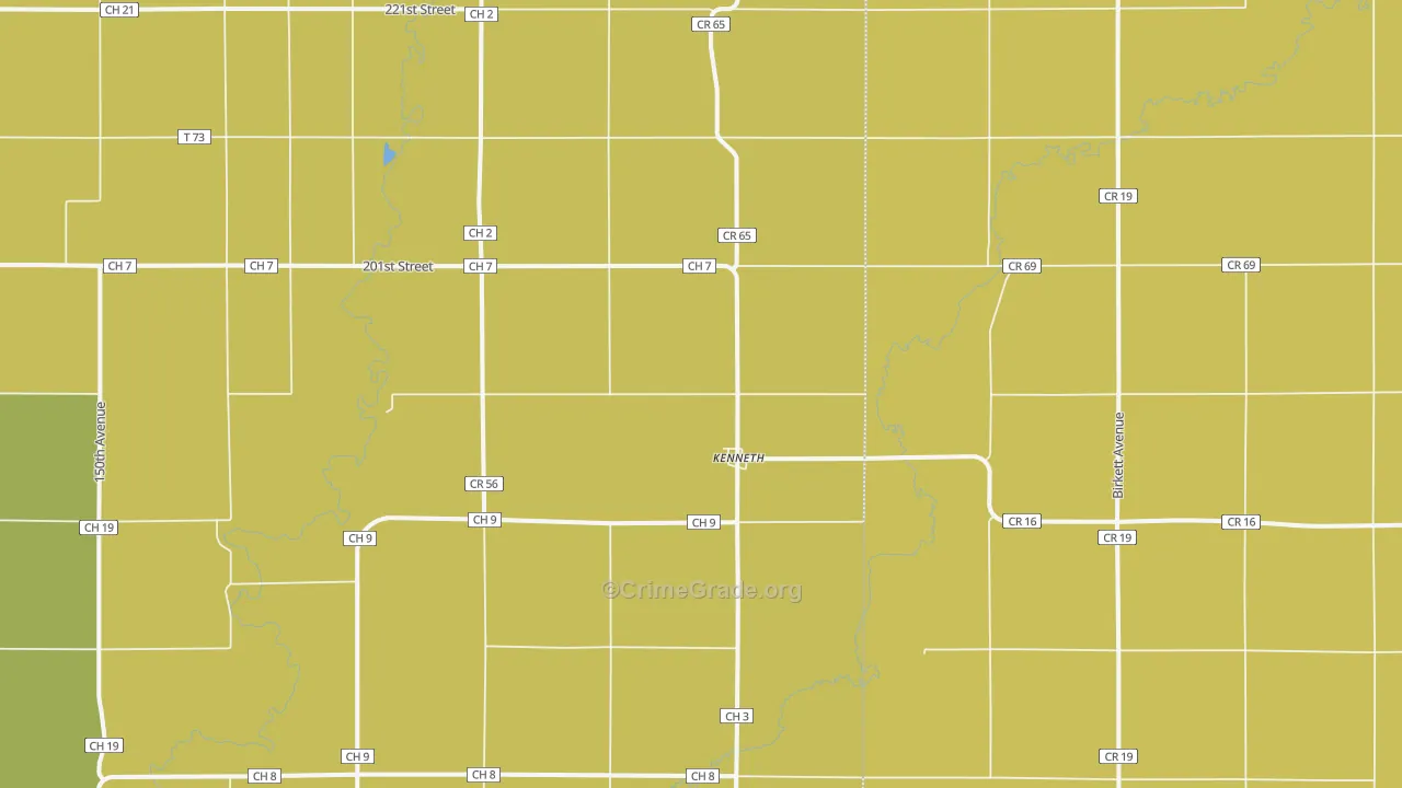 Kenneth, MN Map of Drug-Related Crime Rates