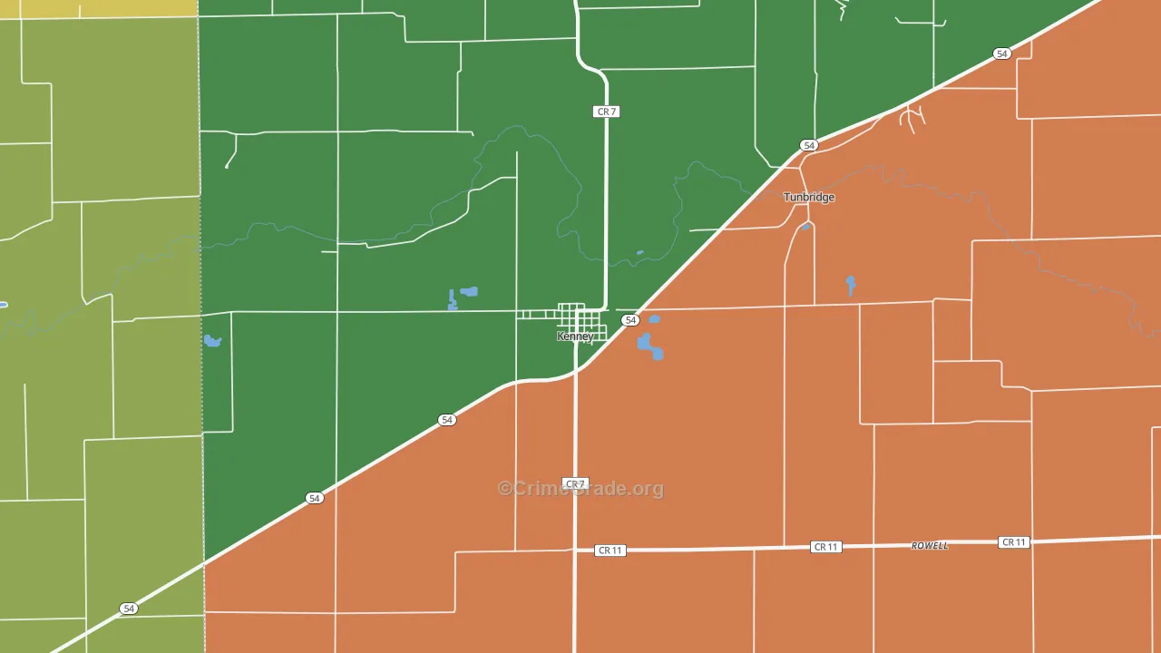 Kenney, IL Map of Drug-Related Crime Rates