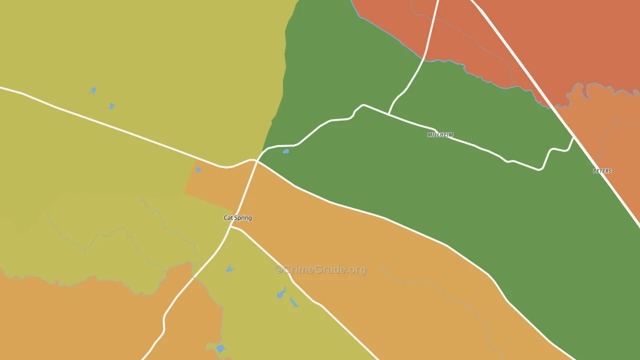 Kenney, TX Map of Drug-Related Crime Rates