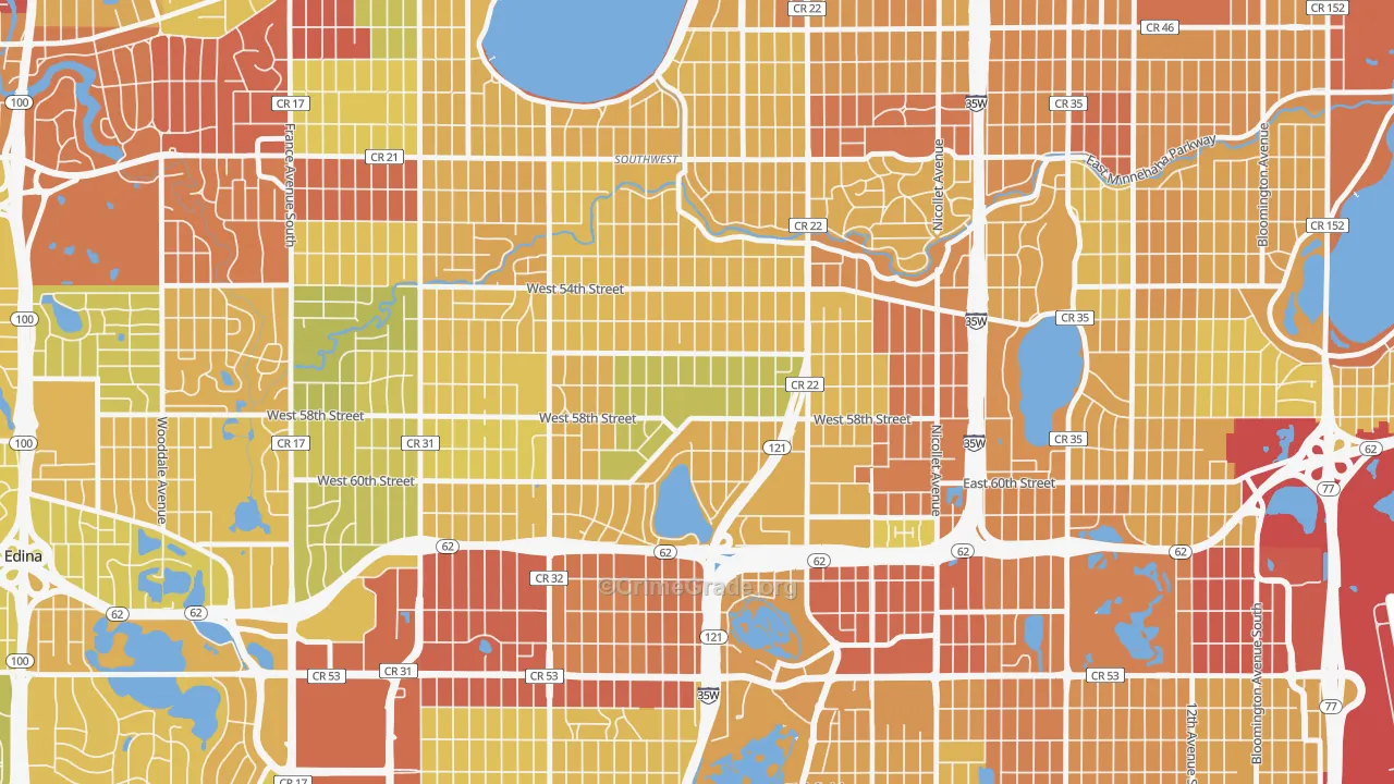 Kenny, Minneapolis, MN Map of Drug-Related Crime Rates