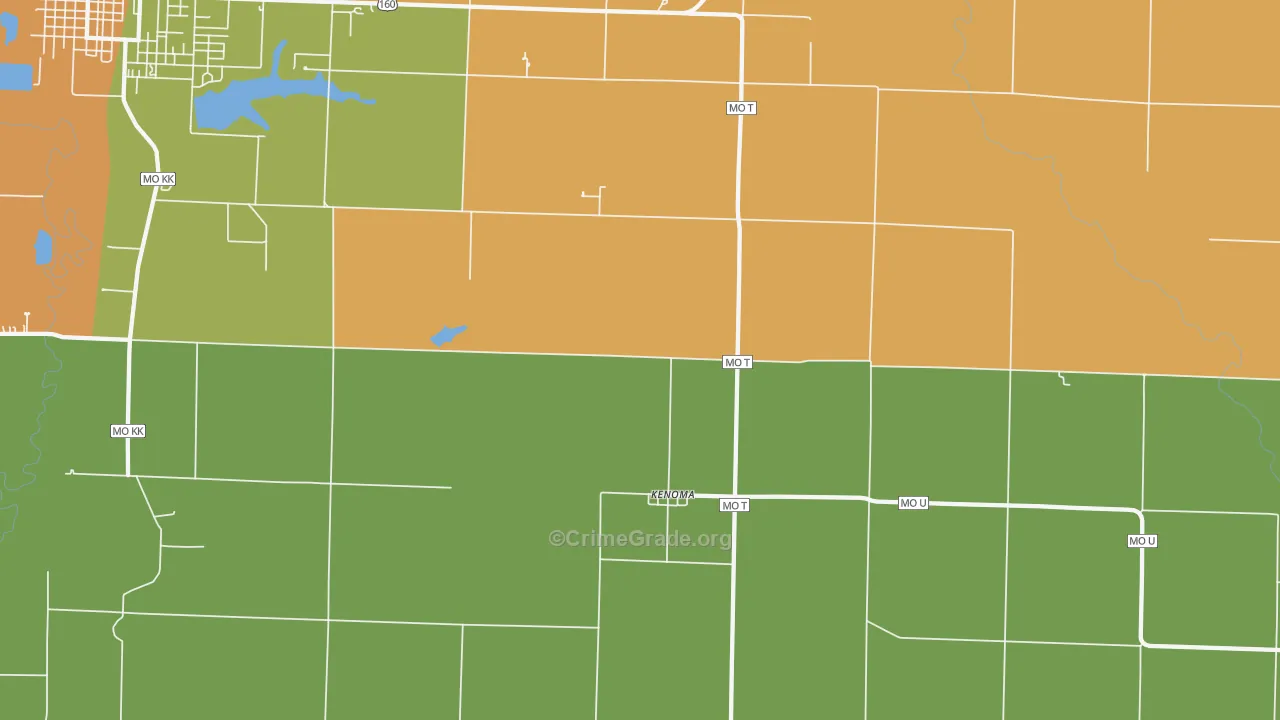 Kenoma, MO Map of Drug-Related Crime Rates