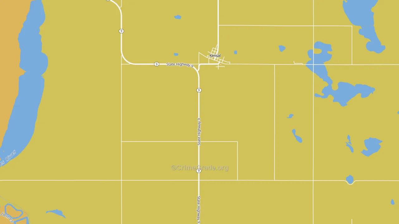 Kensal, ND Map of Drug-Related Crime Rates