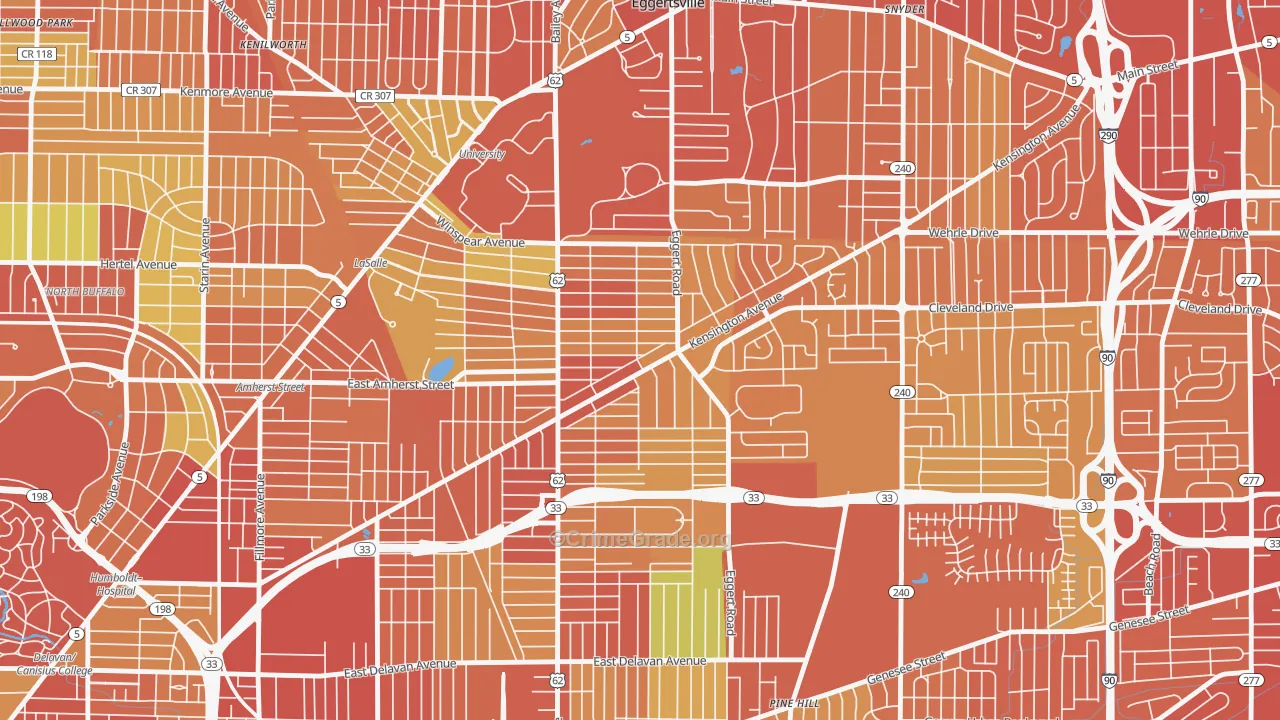 Kensington, Buffalo, NY Map of Drug-Related Crime Rates