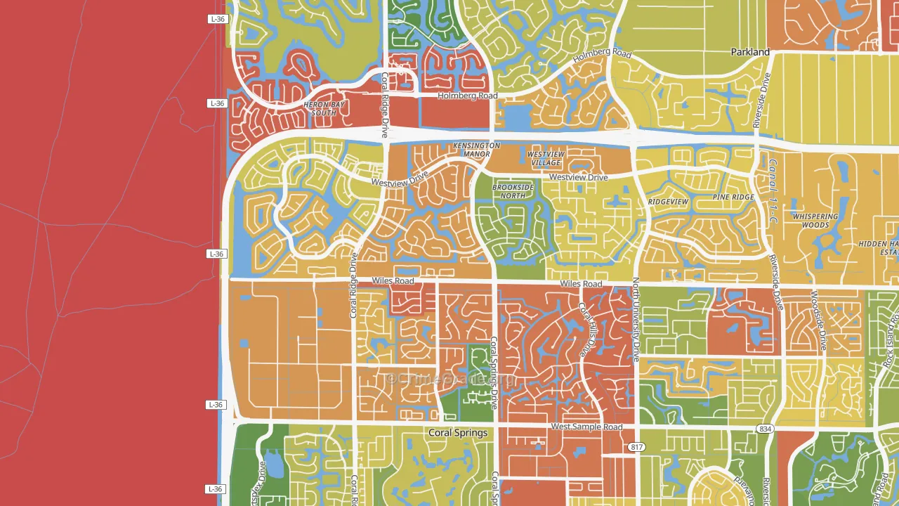 Kensington, Coral Springs, FL Map of Drug-Related Crime Rates