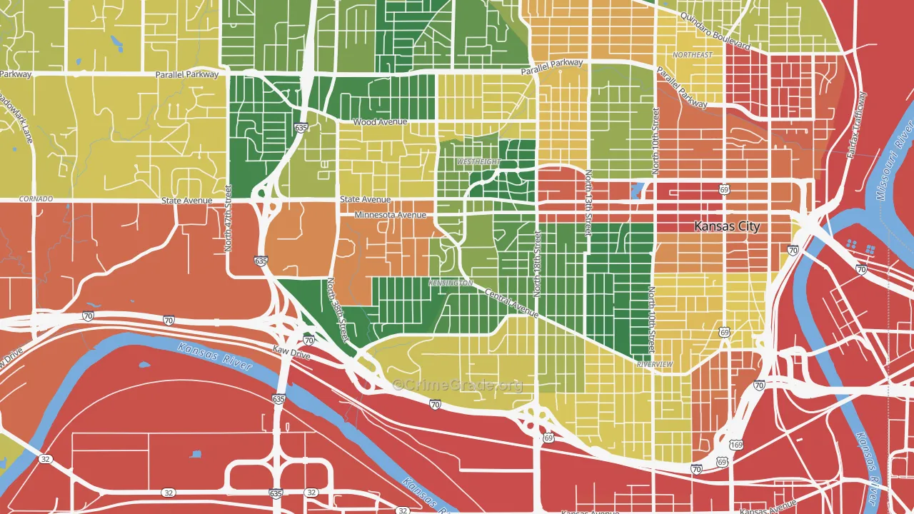 Kensington, Kansas City, KS Map of Drug-Related Crime Rates