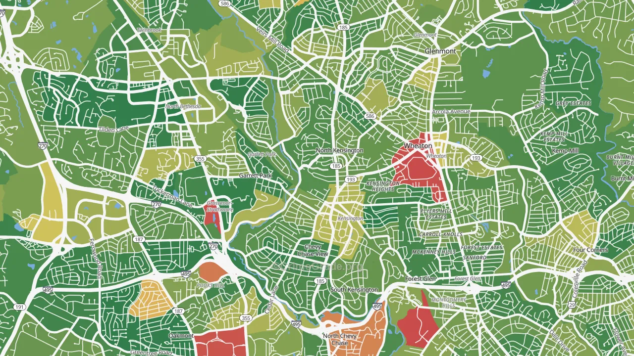 Kensington, MD Map of Drug-Related Crime Rates