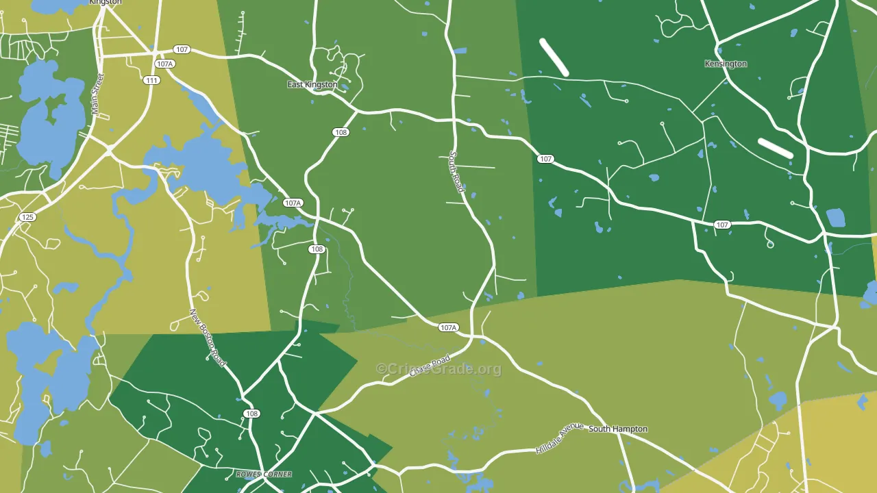 Kensington, NH Map of Drug-Related Crime Rates