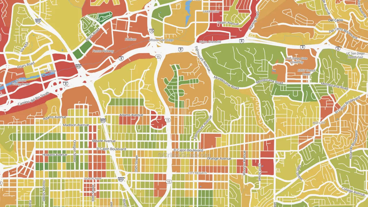 Kensington, San Diego, CA Map of Drug-Related Crime Rates