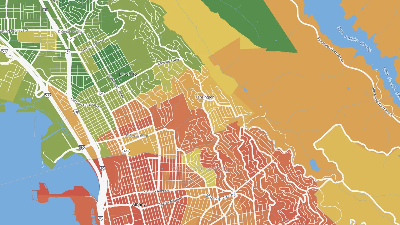 Kensington-San Francisco, Berkeley, CA Map of Drug-Related Crime Rates