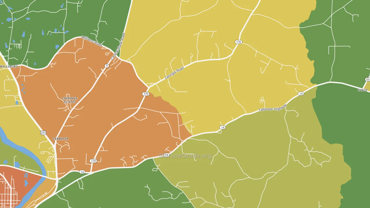 Kent, AL Map of Drug-Related Crime Rates