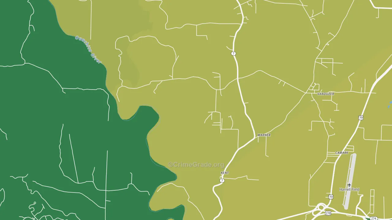Kent, AR Map of Drug-Related Crime Rates