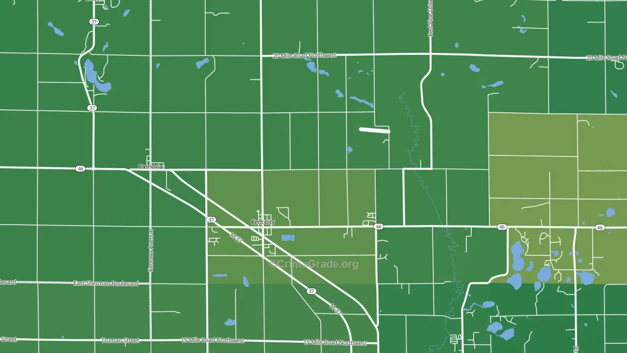 Kent City, MI Map of Drug-Related Crime Rates