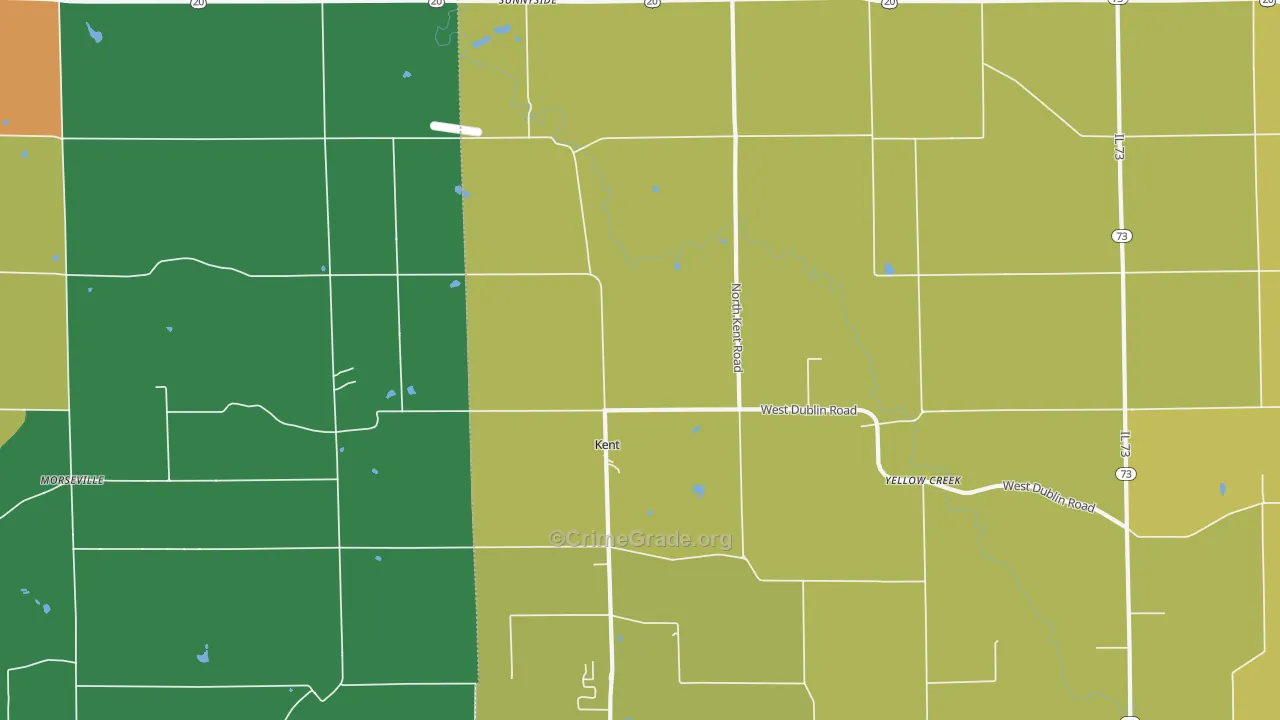 Kent, IL Map of Drug-Related Crime Rates