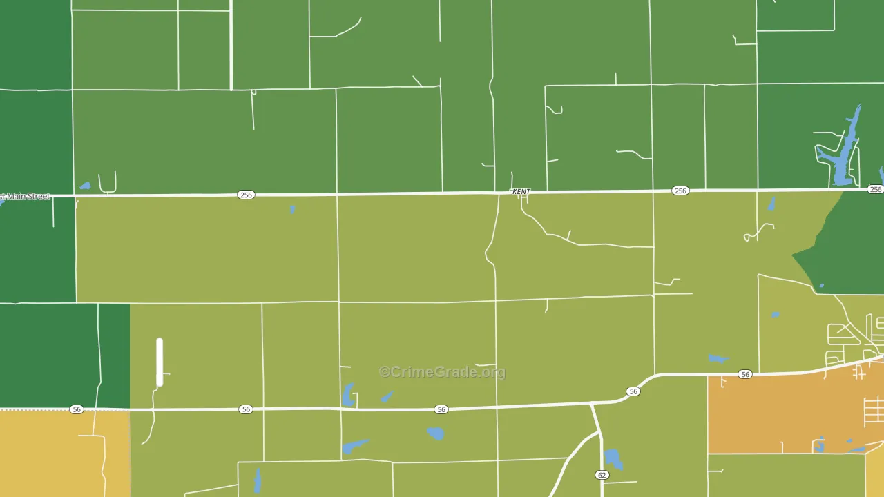Kent, IN Map of Drug-Related Crime Rates