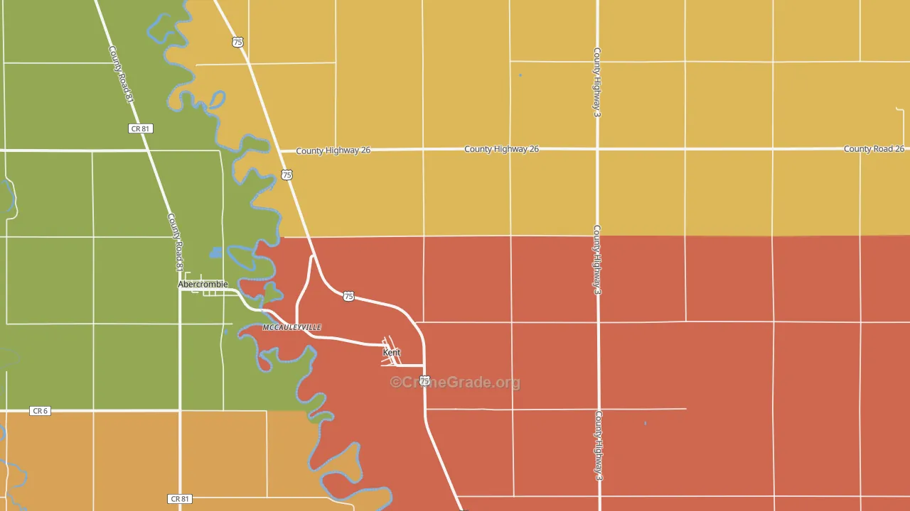 Kent, MN Map of Drug-Related Crime Rates