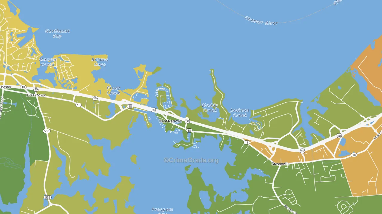 Kent Narrows, MD Map of Drug-Related Crime Rates