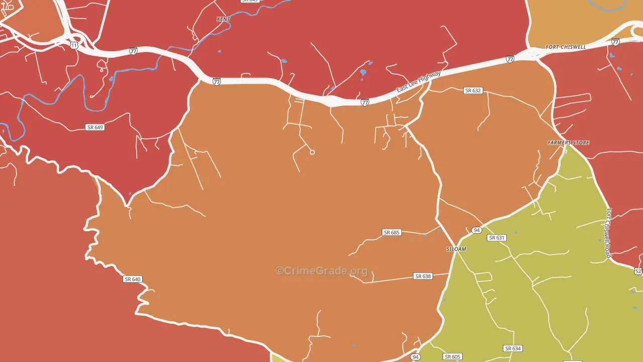 Kent, VA Map of Drug-Related Crime Rates