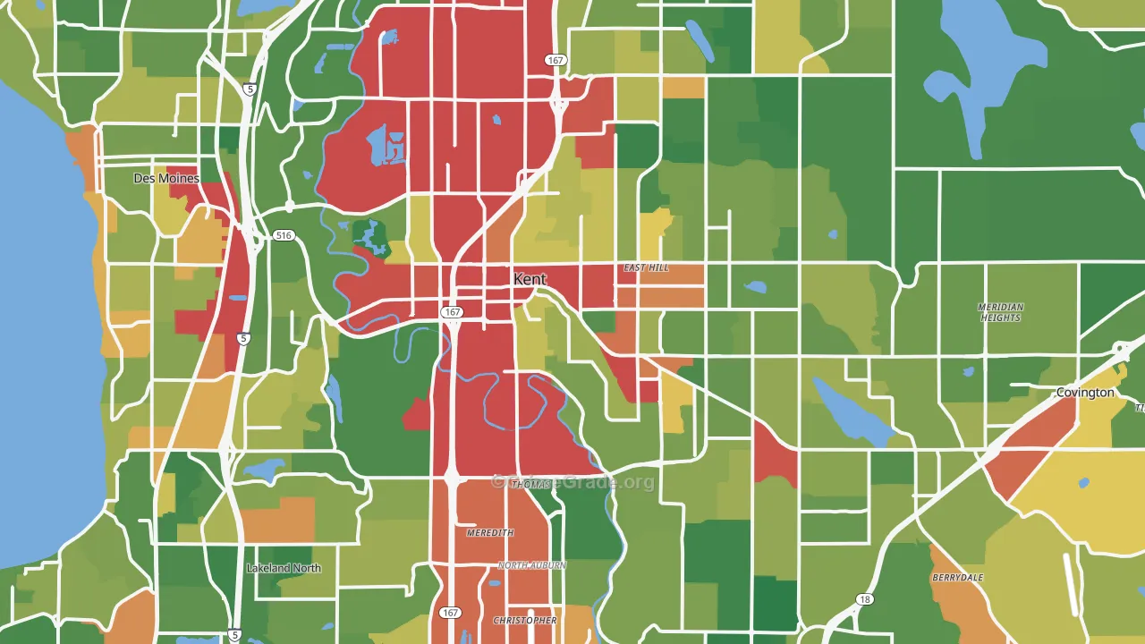 Kent, WA Map of Drug-Related Crime Rates
