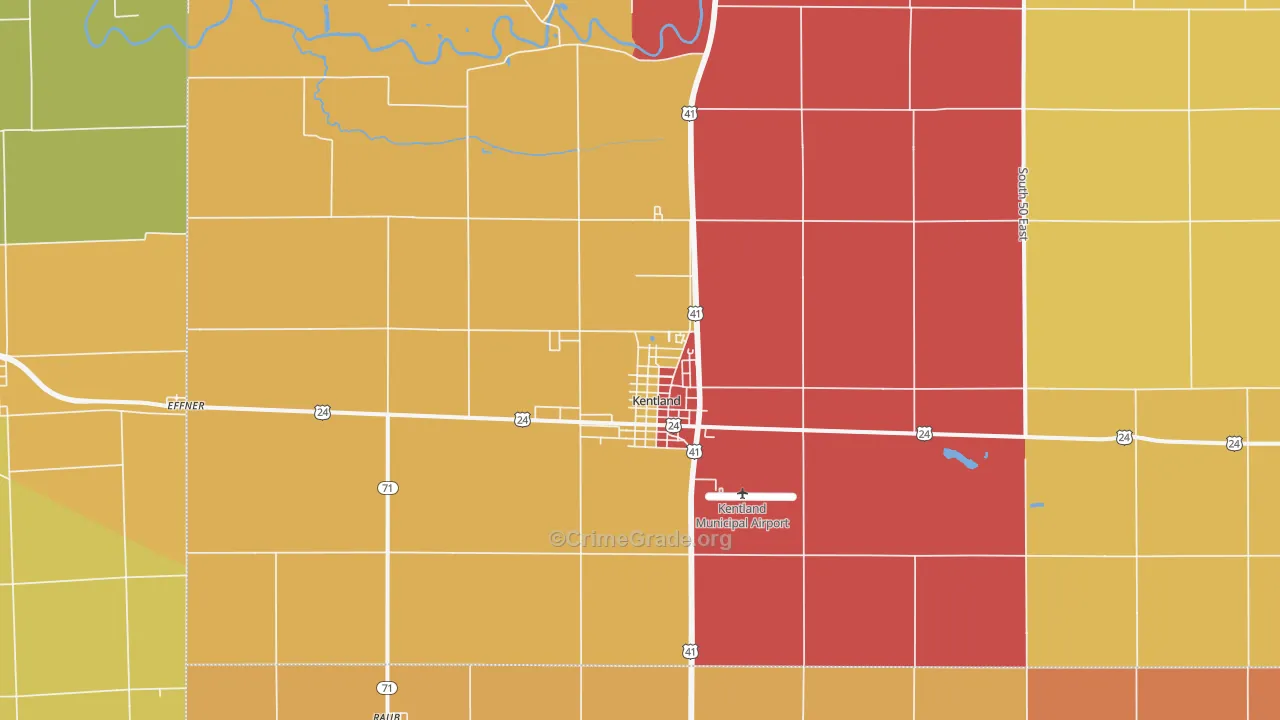 Kentland, IN Map of Drug-Related Crime Rates