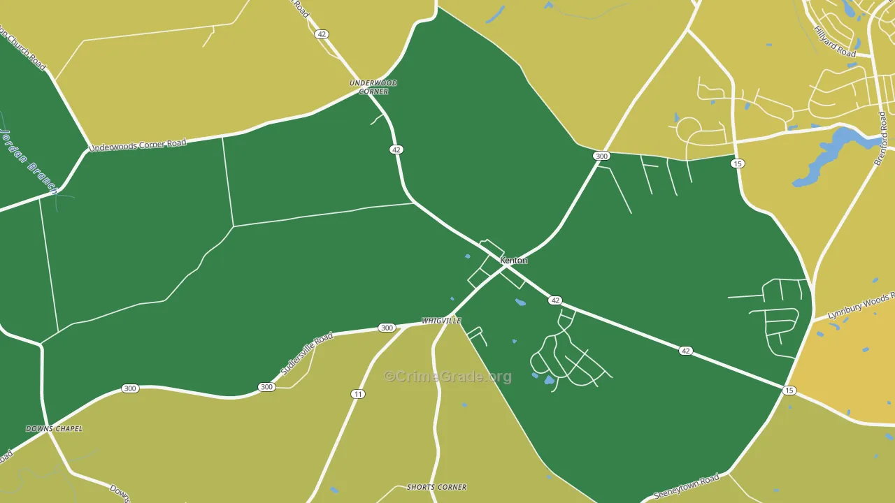 Kenton, DE Map of Drug-Related Crime Rates
