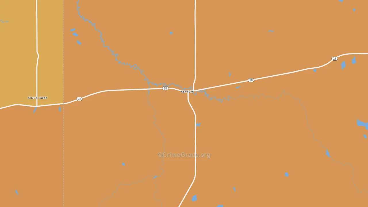 Kenton, MI Map of Drug-Related Crime Rates