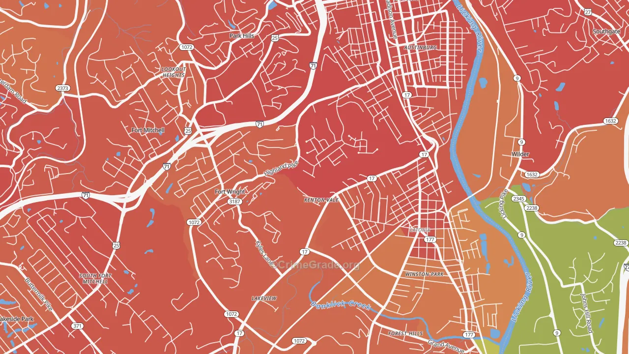 Kenton Vale, KY Map of Drug-Related Crime Rates