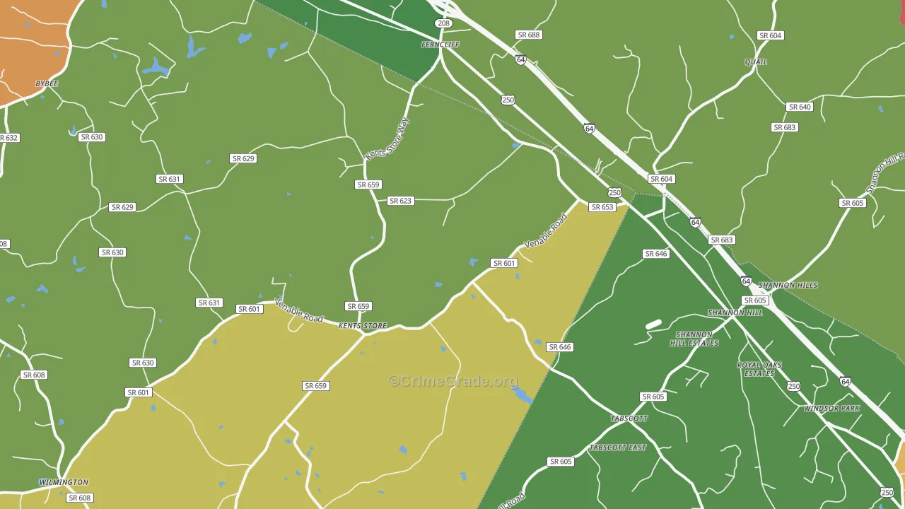 Kents Store, VA Map of Drug-Related Crime Rates