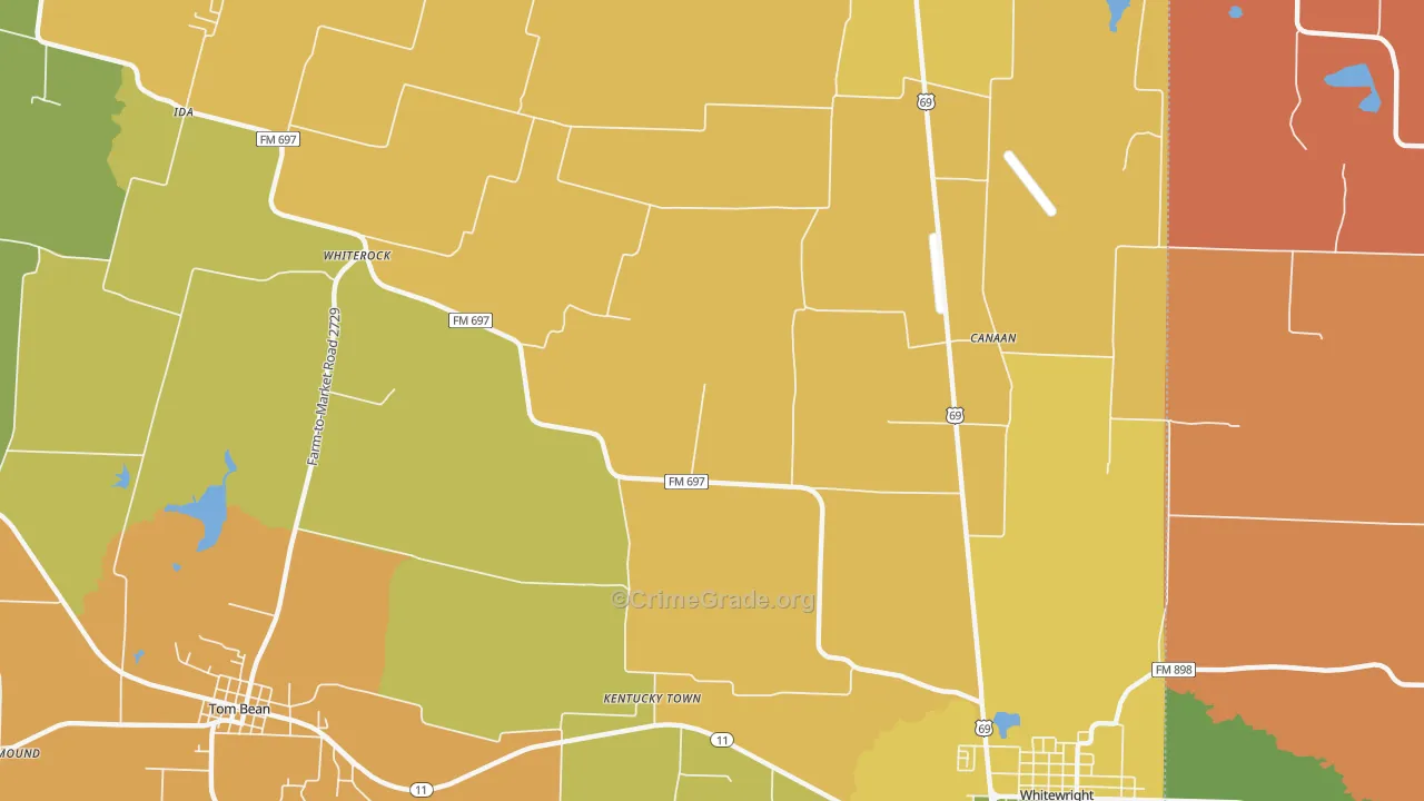Kentuckytown, TX Map of Drug-Related Crime Rates