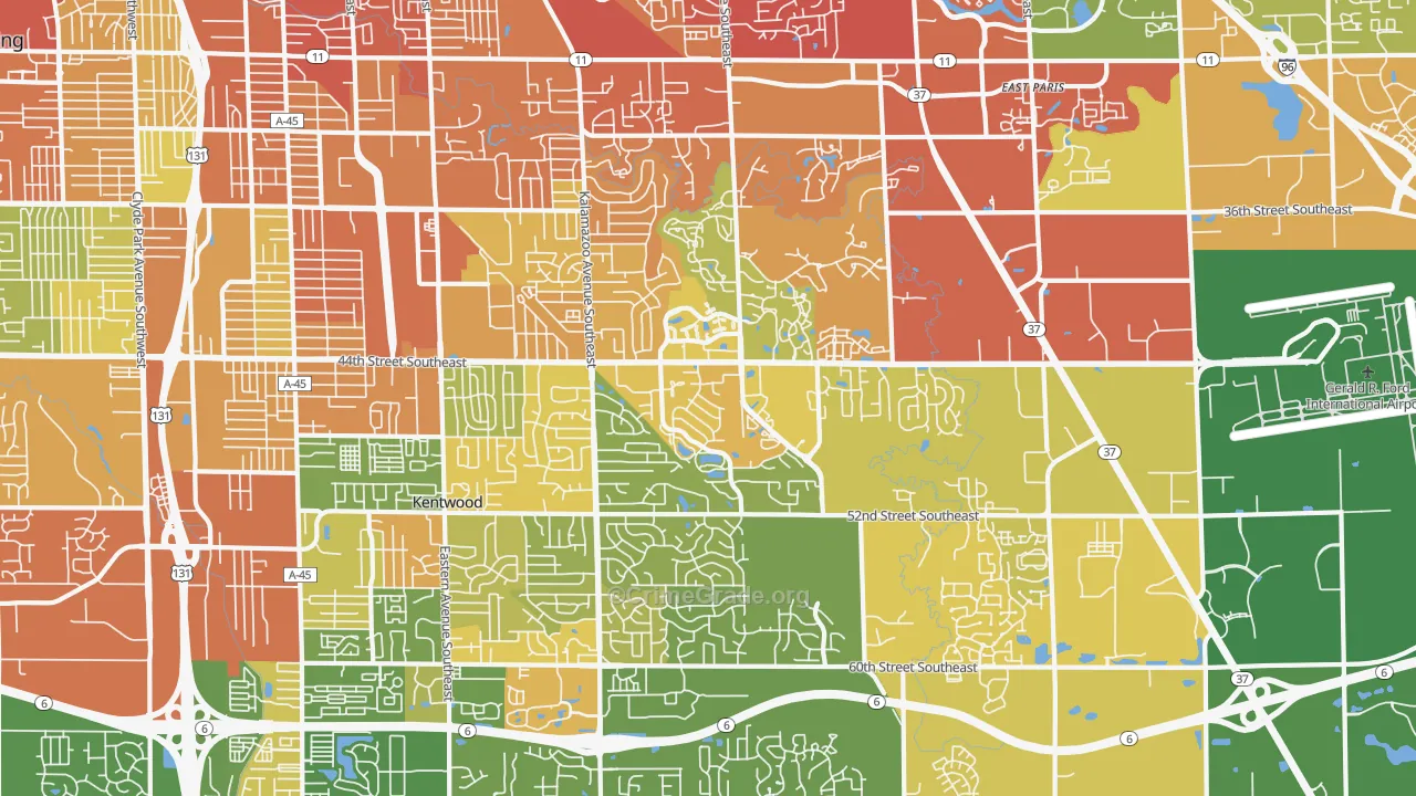 Kentwood, MI Map of Drug-Related Crime Rates