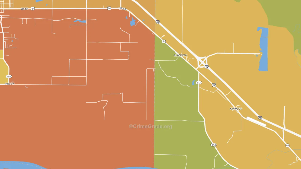 Kenwood, AR Map of Drug-Related Crime Rates