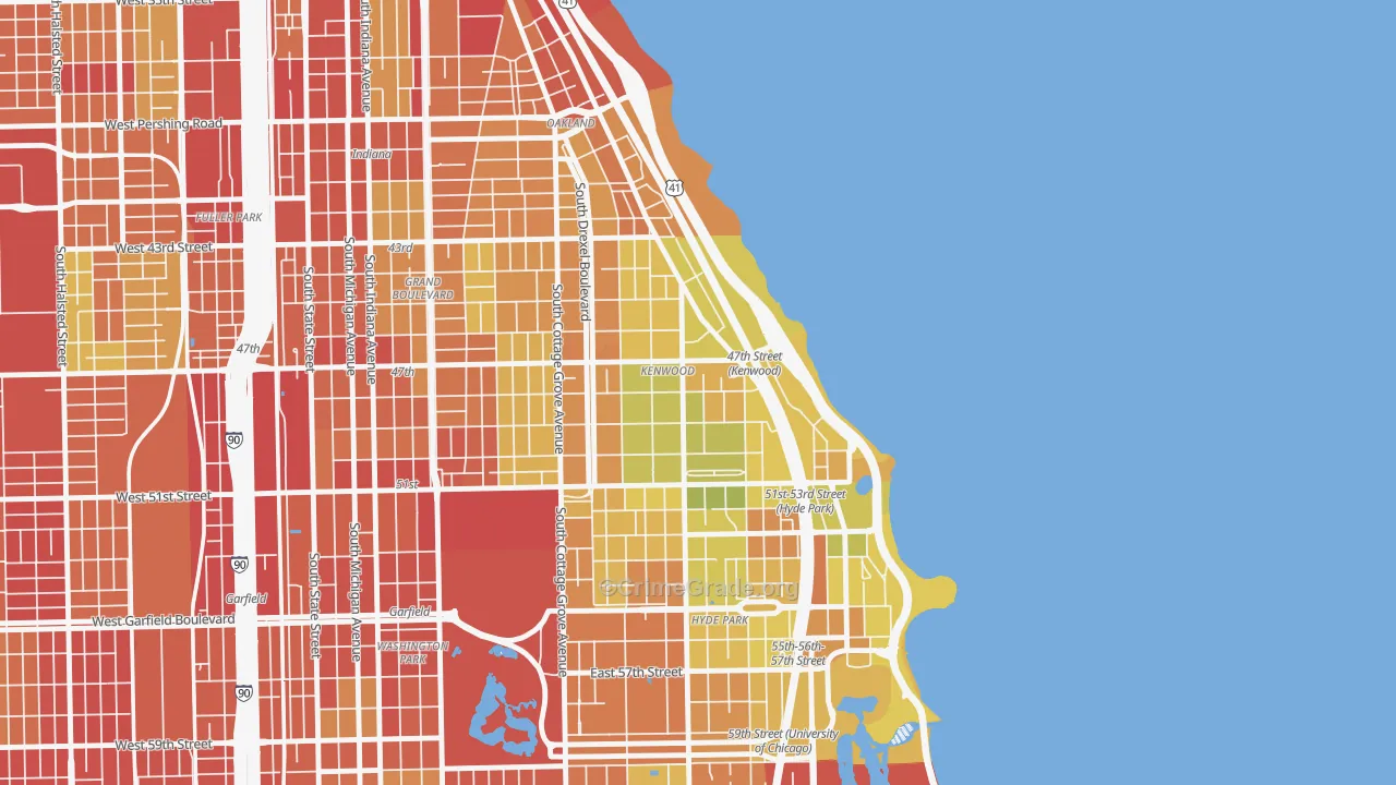 Kenwood, Chicago, IL Map of Drug-Related Crime Rates