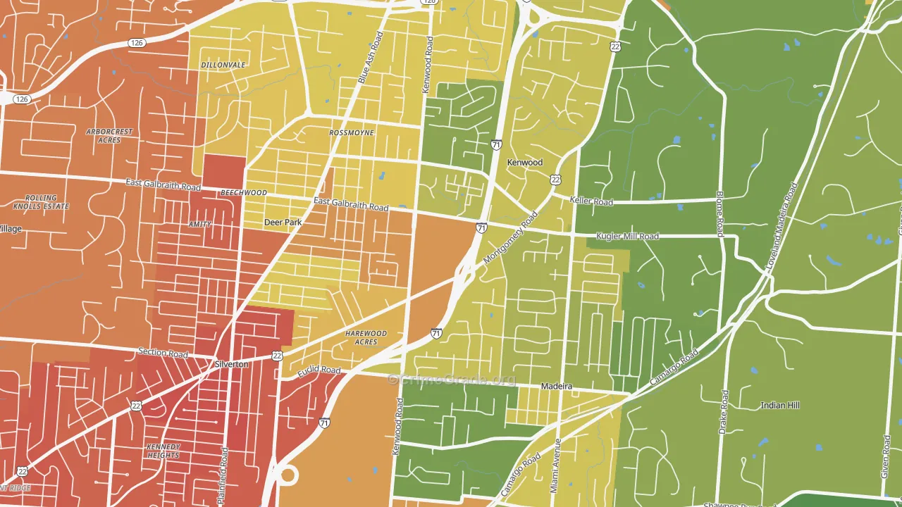 Kenwood, Cincinnati, OH Map of Drug-Related Crime Rates