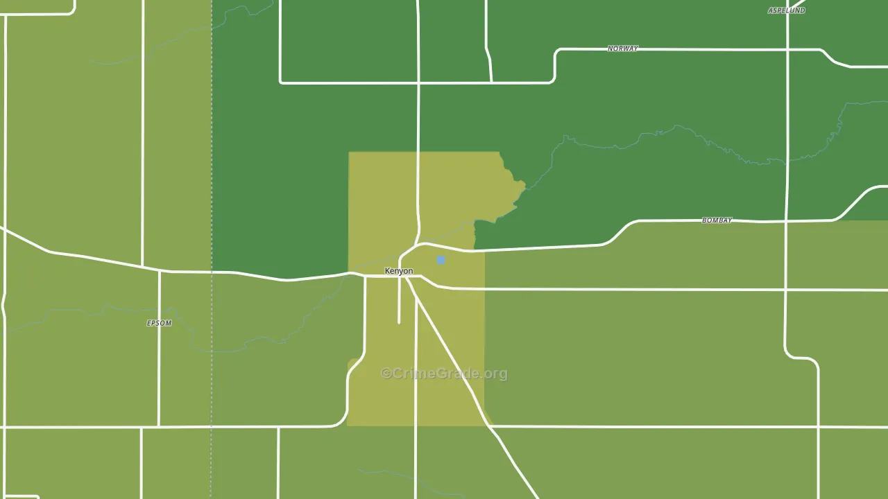 Kenyon, MN Map of Drug-Related Crime Rates
