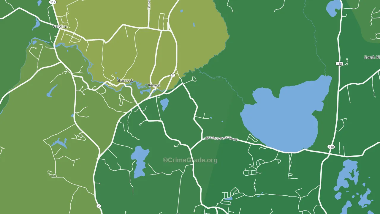 Kenyon, RI Map of Drug-Related Crime Rates