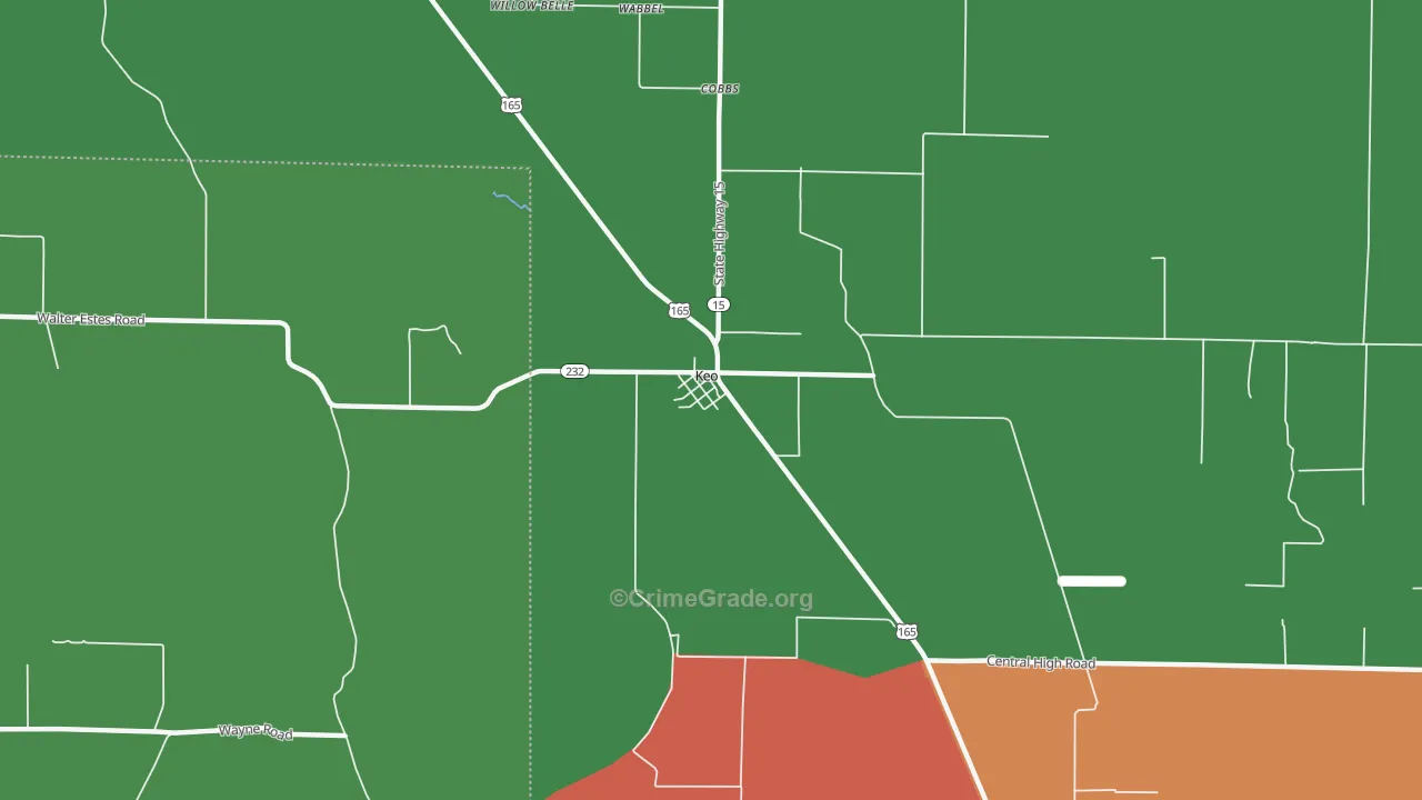 Keo, AR Map of Drug-Related Crime Rates