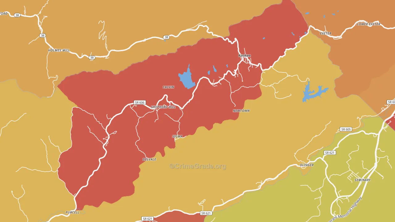 Keokee, VA Map of Drug-Related Crime Rates