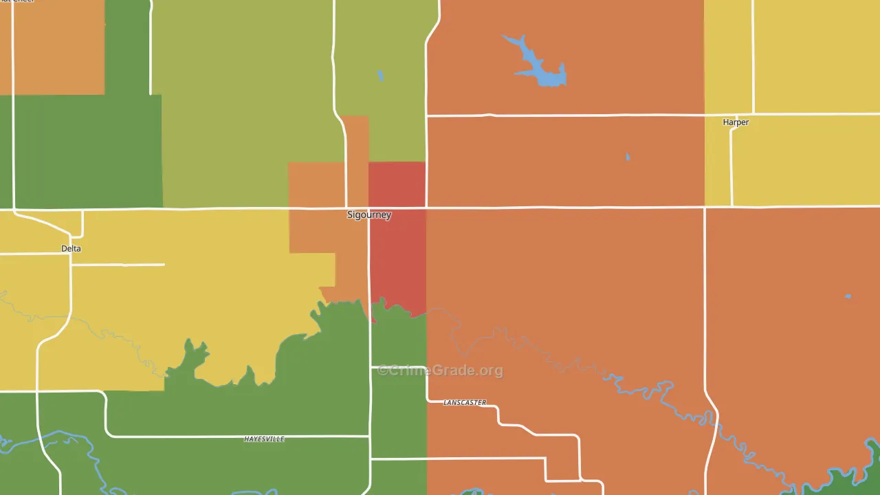 Keokuk County, IA Map of Drug-Related Crime Rates