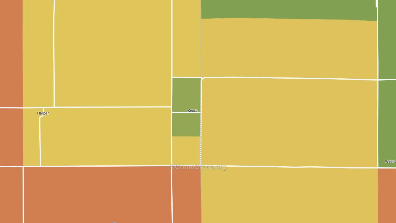 Keota, IA Map of Drug-Related Crime Rates