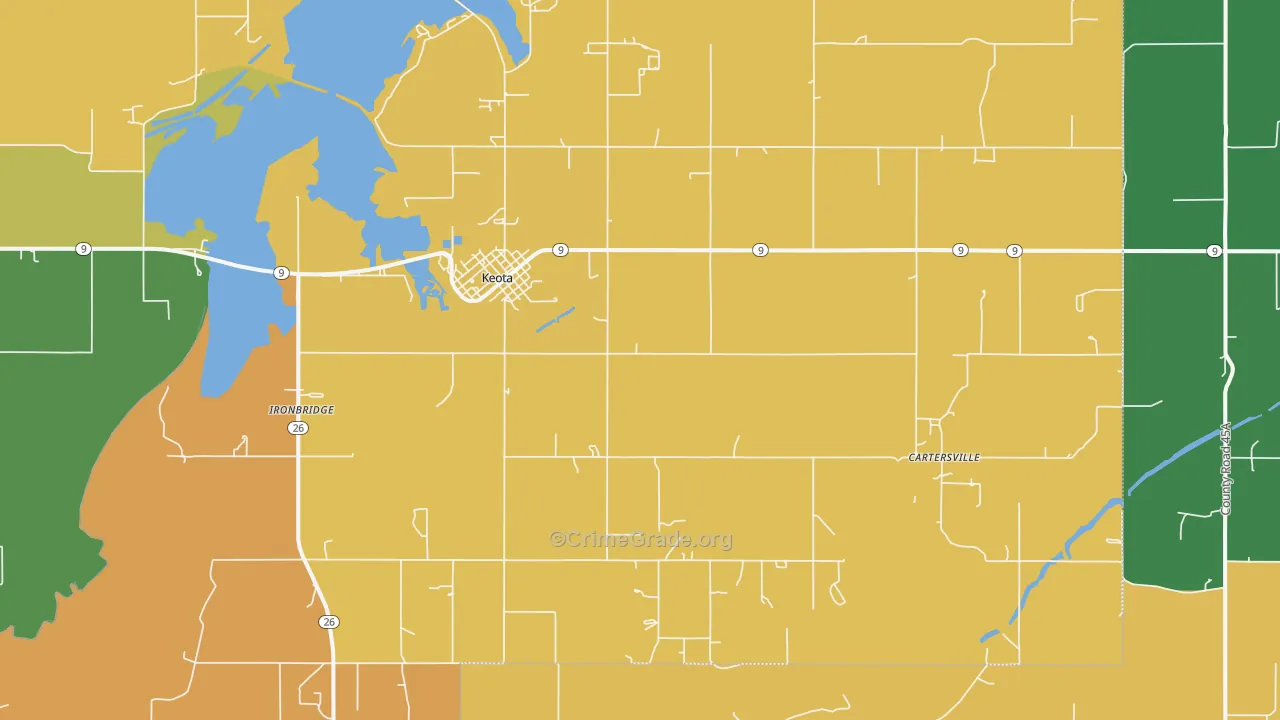 Keota, OK Map of Drug-Related Crime Rates