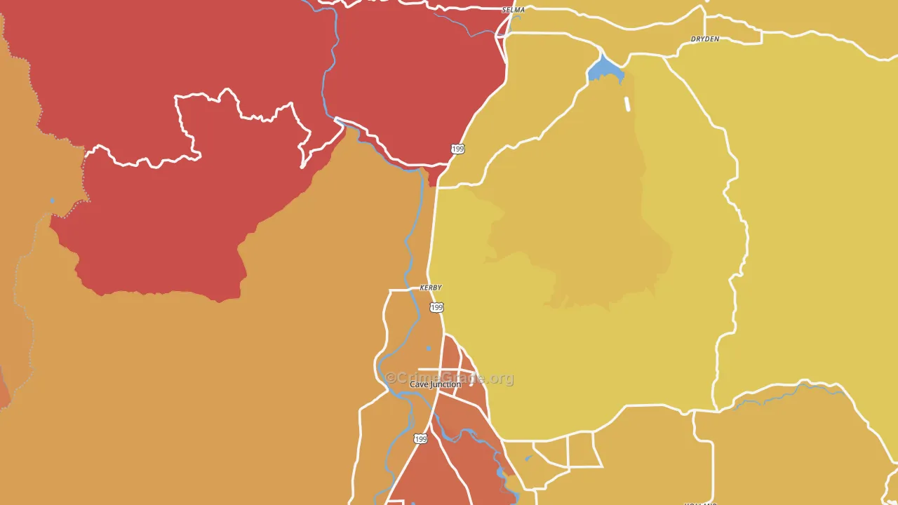 Kerby, OR Map of Drug-Related Crime Rates