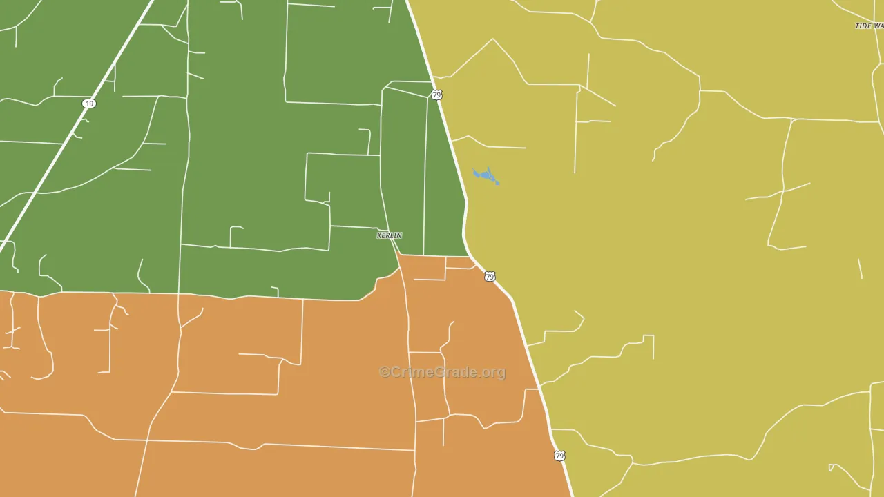 Kerlin, AR Map of Drug-Related Crime Rates