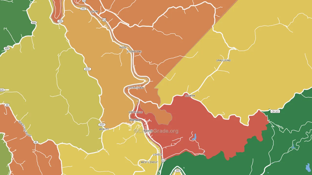 Kermit, WV Map of Drug-Related Crime Rates