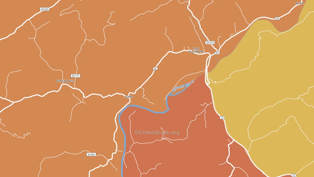 Kerns, VA Map of Drug-Related Crime Rates