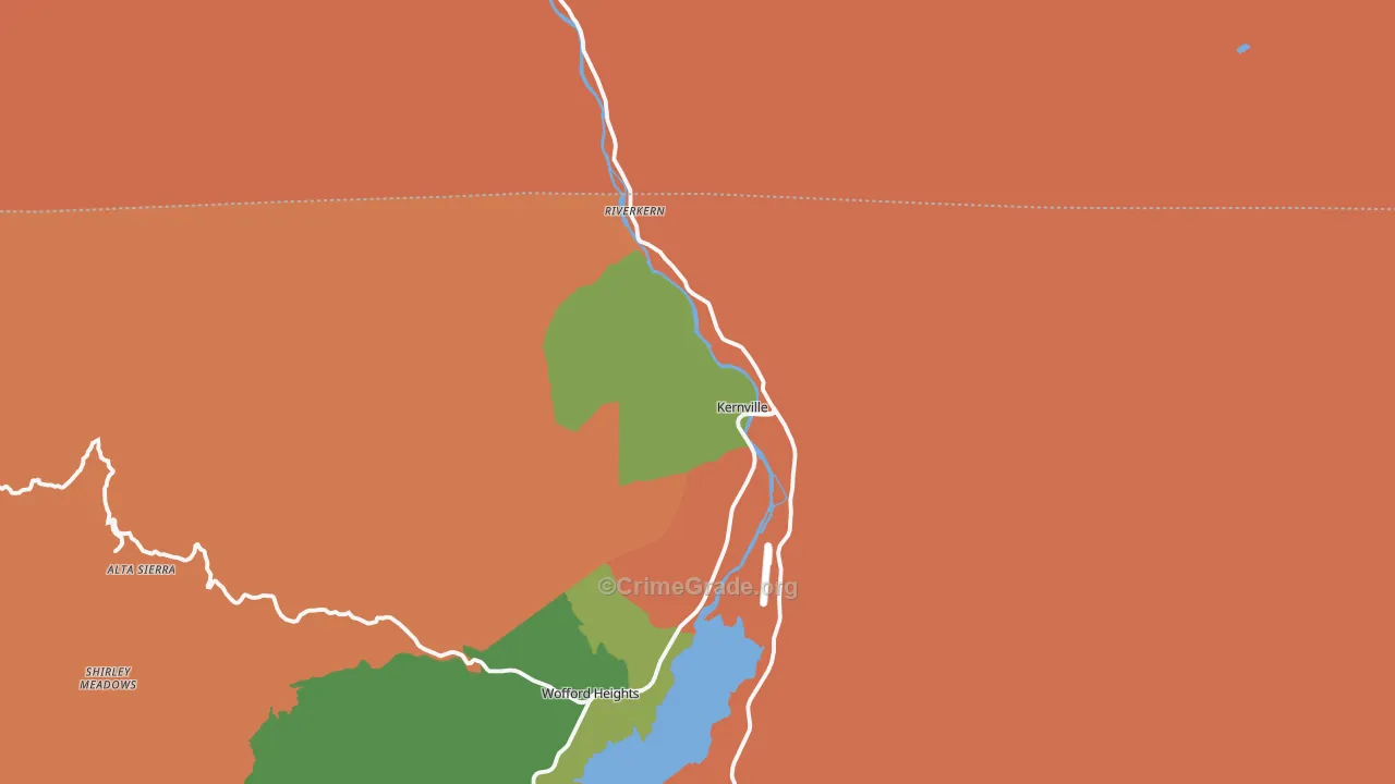 Kernville, CA Map of Drug-Related Crime Rates