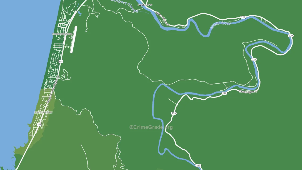 Kernville, OR Map of Drug-Related Crime Rates