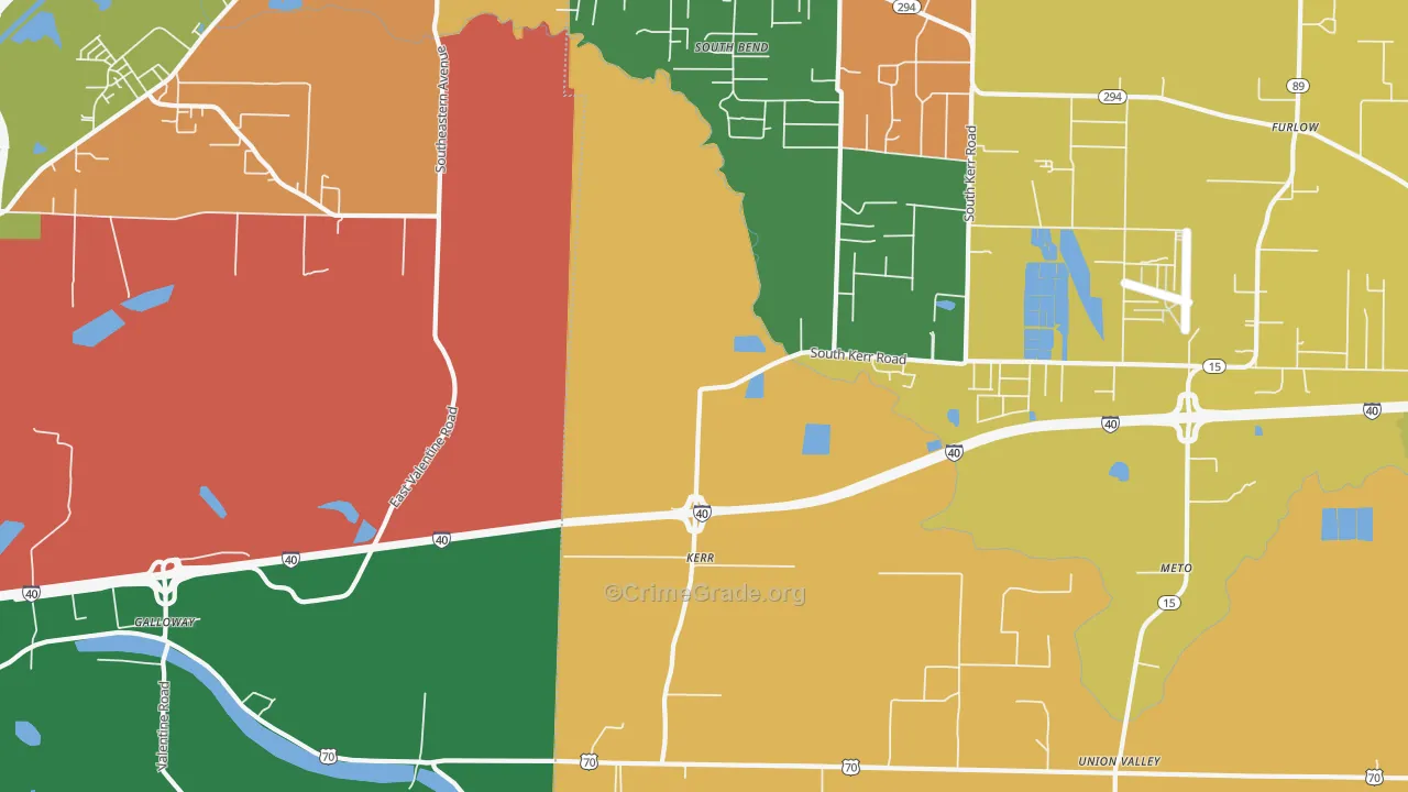Kerr, AR Map of Drug-Related Crime Rates
