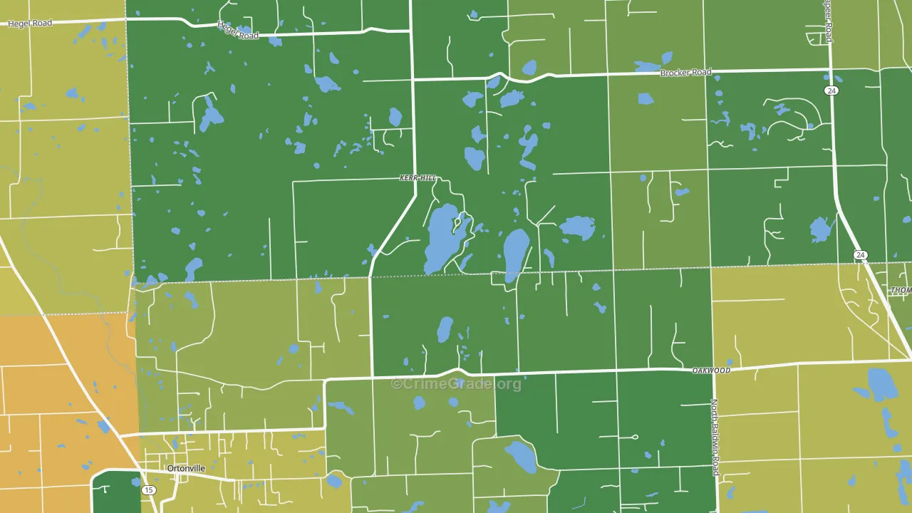 Kerr Hill, MI Map of Drug-Related Crime Rates